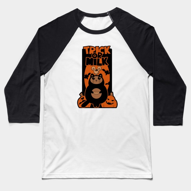 Halloween cat Baseball T-Shirt by PontPilat